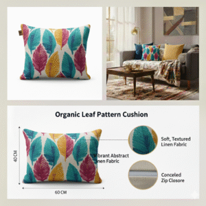 Organic Leaf Pattern Oversized Cushion I SN10
