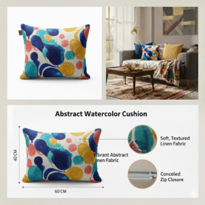 Abstract Water-Color Oversized Cushion I SN2
