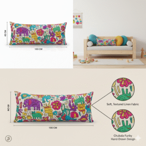 Chubala Funky Hand-Drawn Design Cushion |SN6